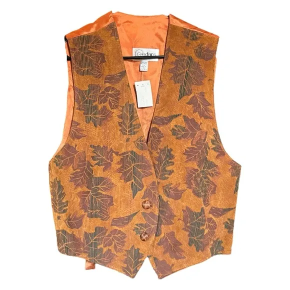 Cedars NWT Vintage Suede Autumn Foliage Vest