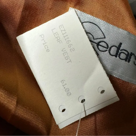Cedars NWT Vintage Suede Autumn Foliage Vest