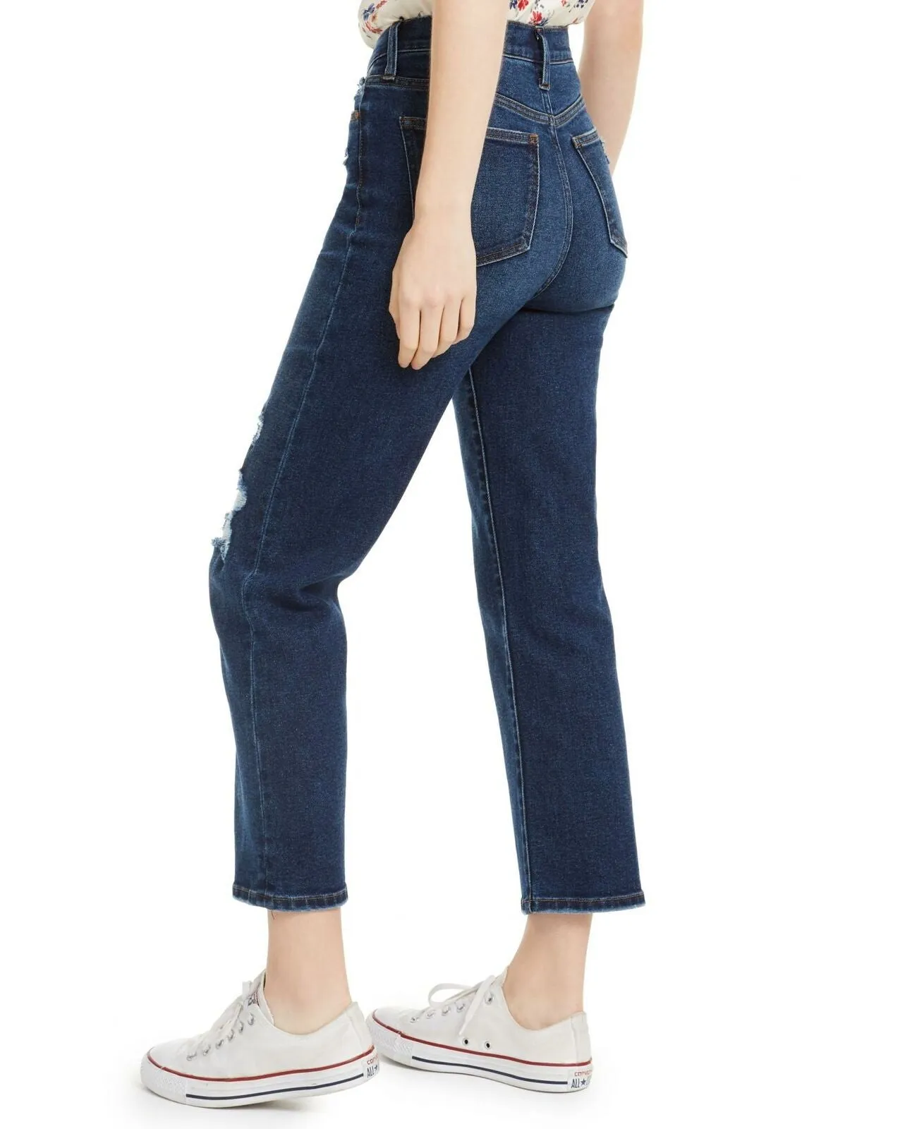 Celebrity Pink Women's Junior Fit Distressed Crop Straight Jeans