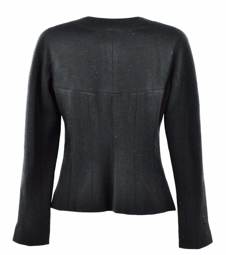 Chanel - Pearl Button Skirt Suit - Black Blazer Set - CC Zip - 4 - 36 - 2002 02A