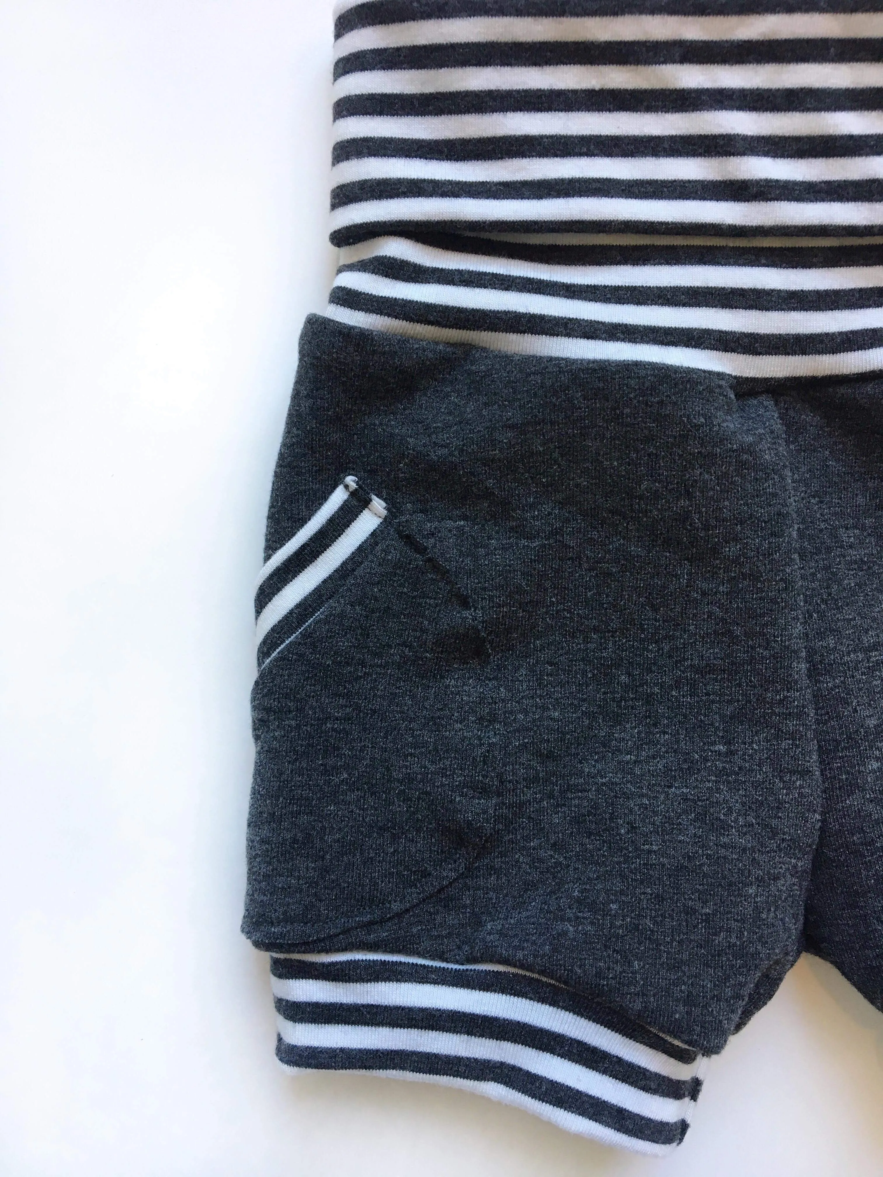Charcoal Harem Shorts, Grow-With-Me