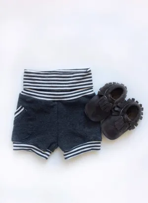 Charcoal Harem Shorts, Grow-With-Me