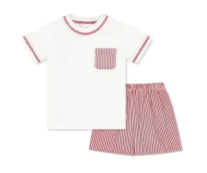 Charlie Short Set Legacy White |Raleigh Red Seersucker