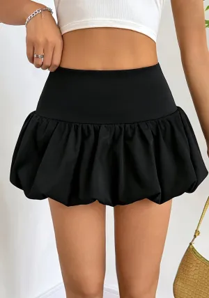Chic and Playful High-Waisted Bubble Mini Skirt