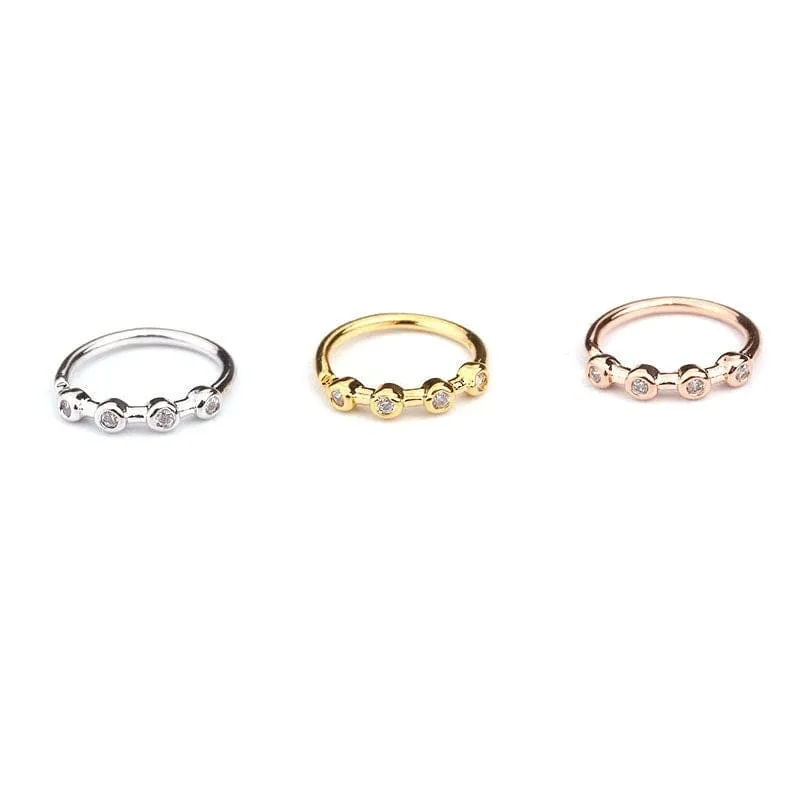Chic CZ Inlaid Floral Stone Nose Piercing Nose Hoop