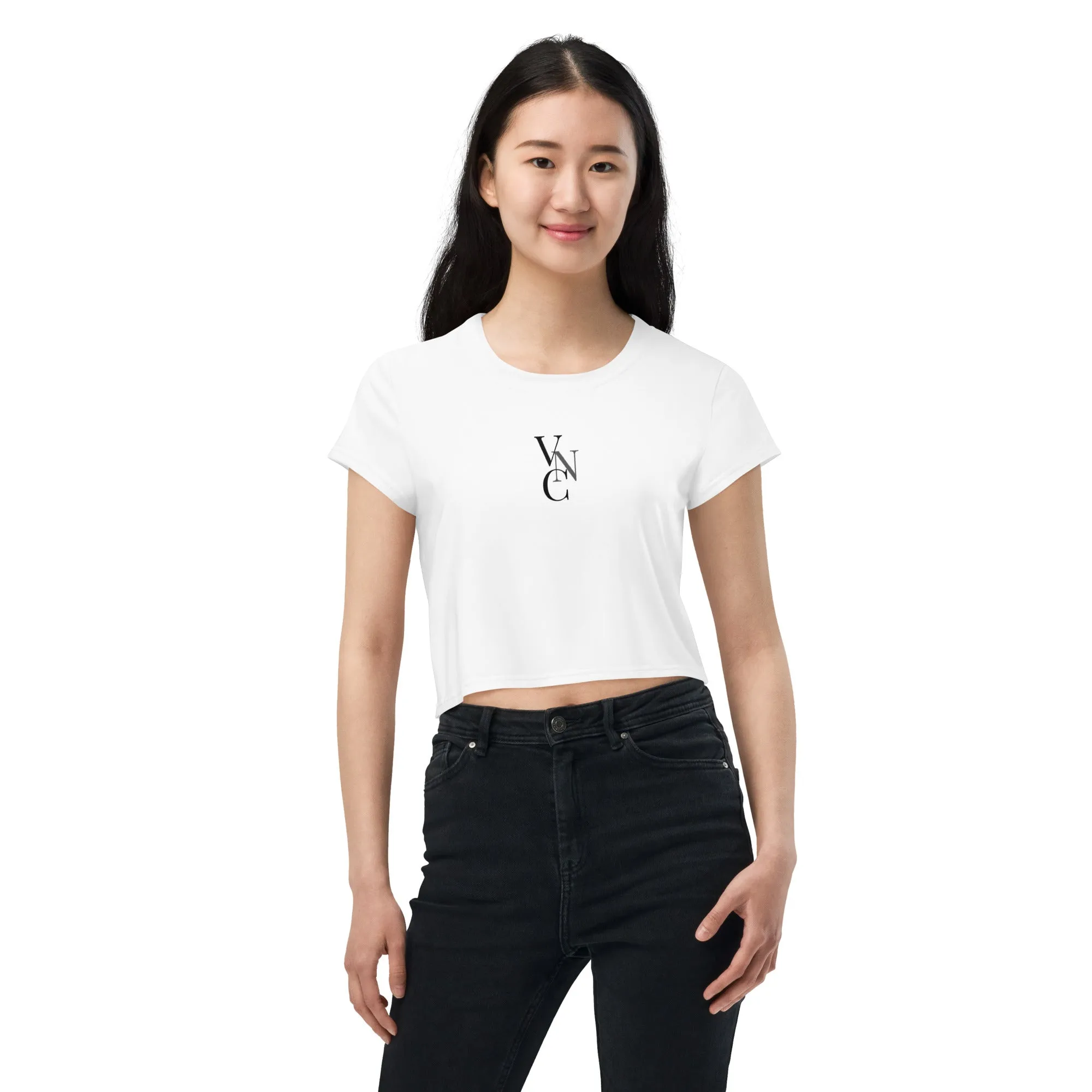 City Chic Crop Tee in Plain White