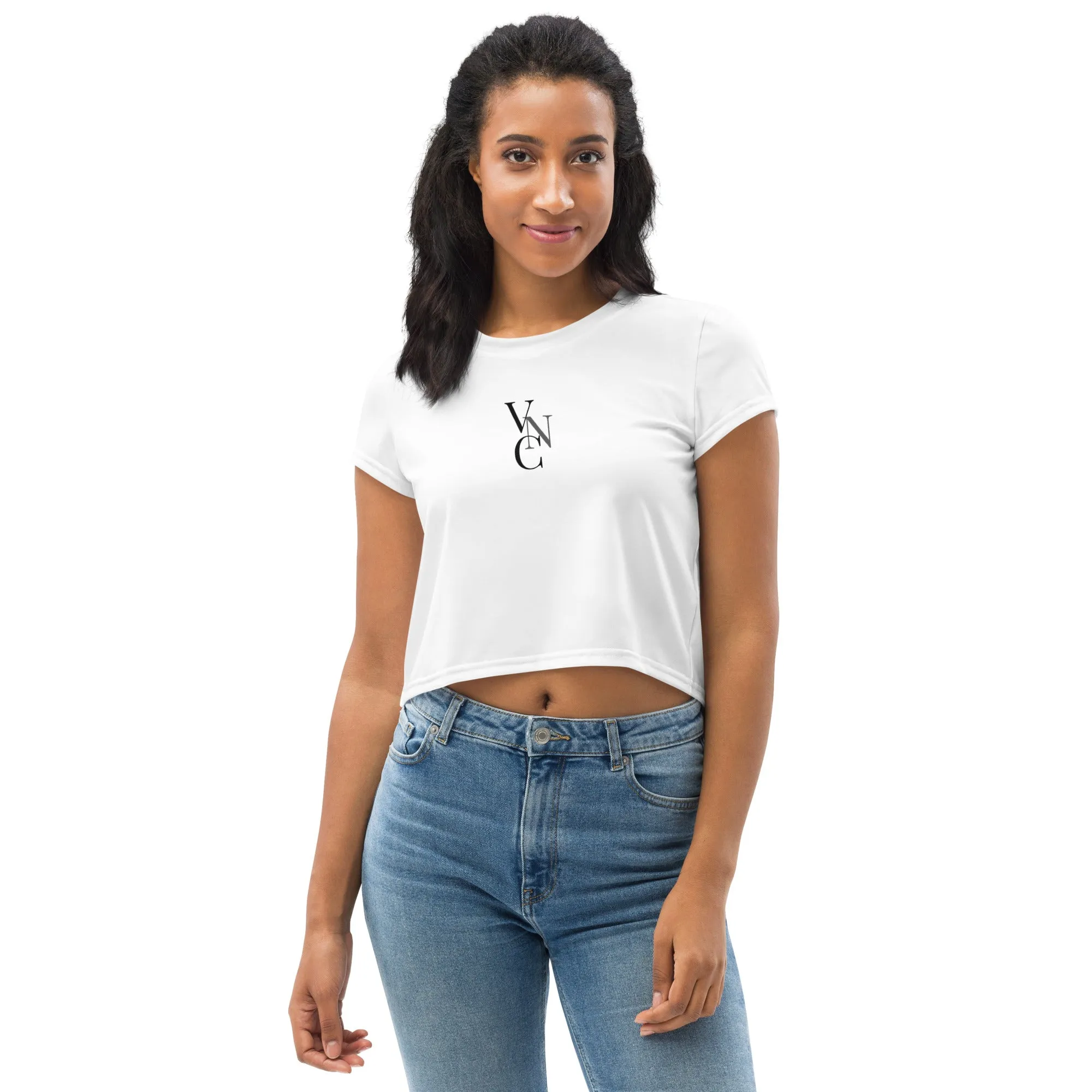City Chic Crop Tee in Plain White