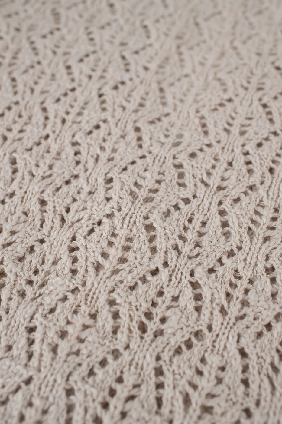 Classic Cardigan Flamme Lace Knit - Ecru
