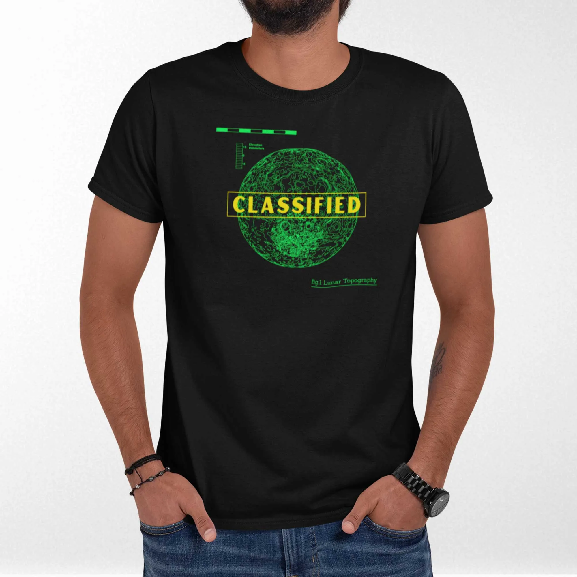 Classified Lunar Map - Adult Unisex Jersey Crew Tee