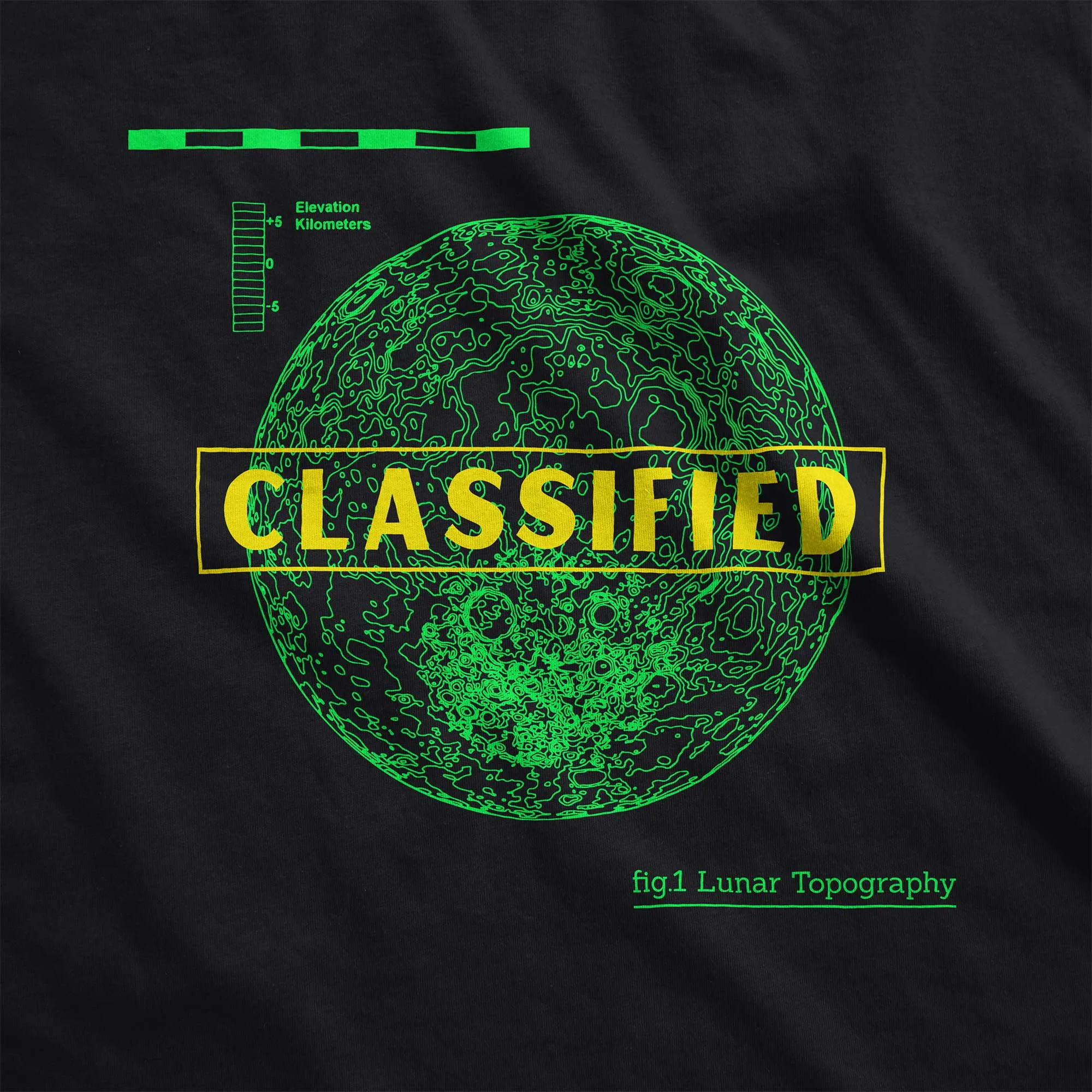 Classified Lunar Map - Adult Unisex Jersey Crew Tee