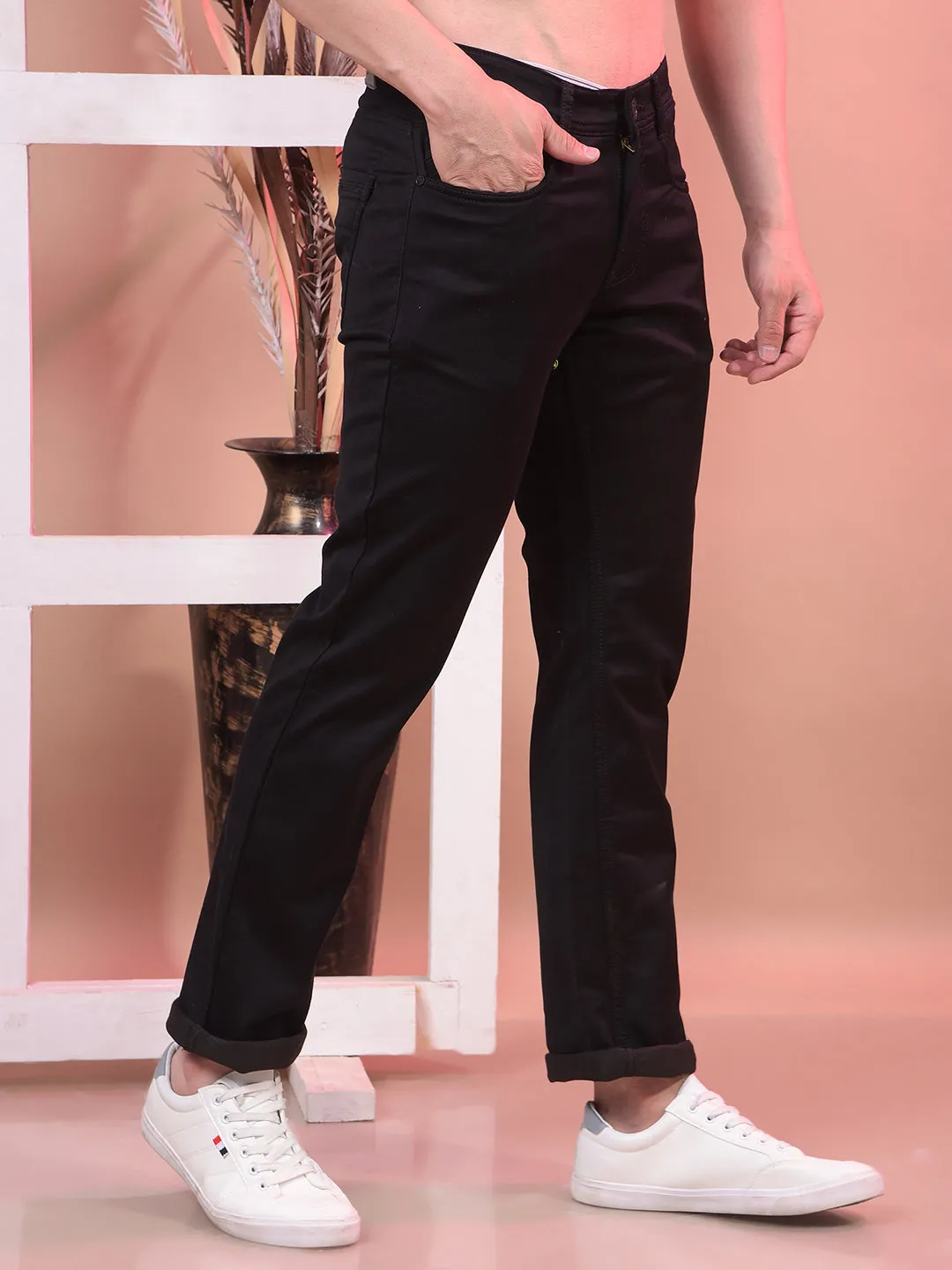 COBB BLACK STRAIGHT-FIT PREMIUM JEANS
