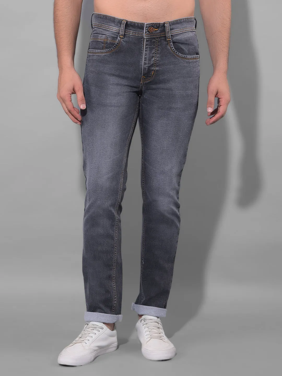 COBB Mid-Grey Narrow Fit Premium Jeans