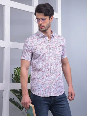 COBB RUST PRINTED HALF-SLEEVE CASUAL SHIRT
