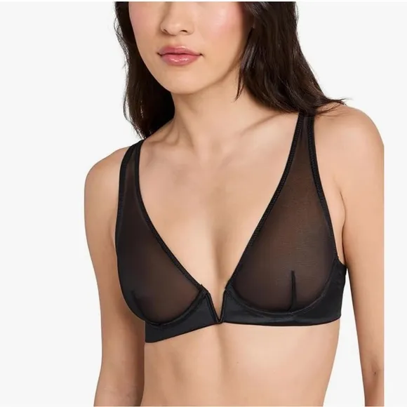 Commando Chic Mesh Plunge Underwire Soft Cup Bra