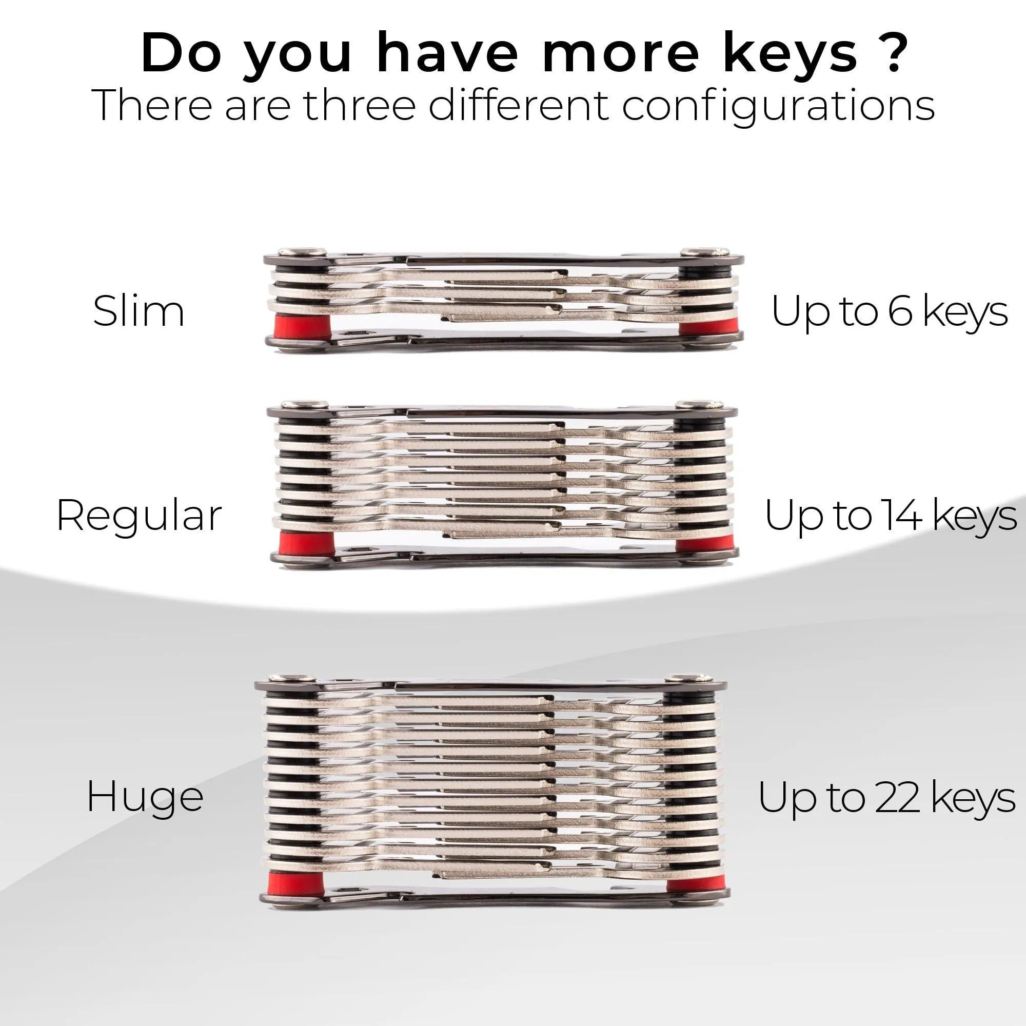 Compact Key Holder and Keychain Organizer | Smart Pocket Key Organizer (Up To 22 Keys) | Premium Multitool Gadget with Stainless Steel Bottle Opener and Carabiner | Money Clip Bonus Included | Black |