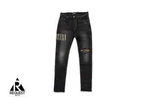 Core Applique "Aged Black" Jeans