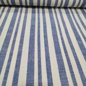 Cotton, French Blue & Natural Stripe by Ruby Star