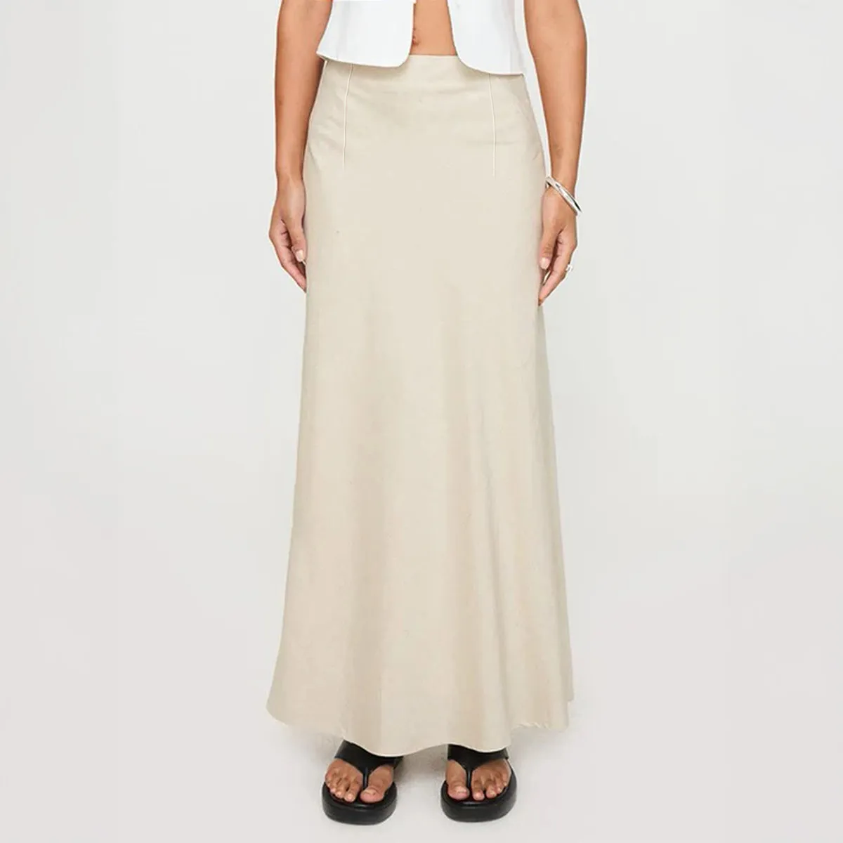 Cream Maxi Aline Skirt