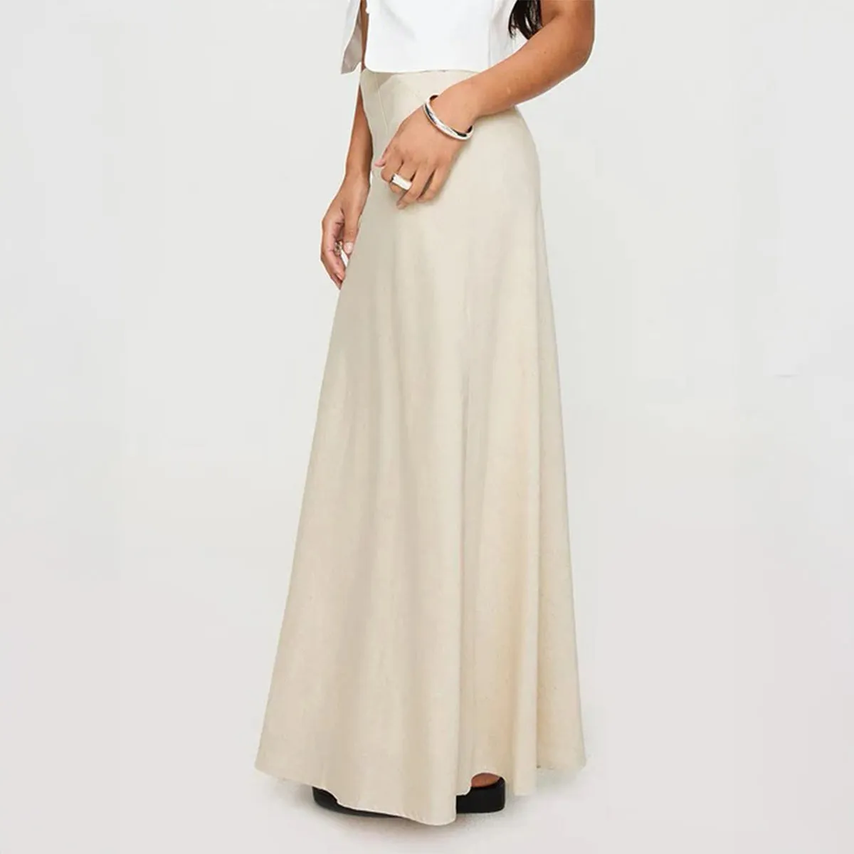 Cream Maxi Aline Skirt