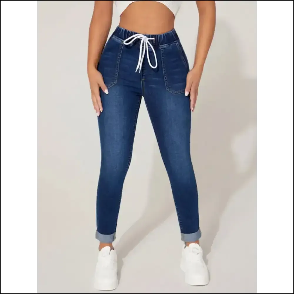 Cropped Chaos: Needful Things’ Chic Drawstring Jeans - Comfort Meets Quirk! 🎉👖