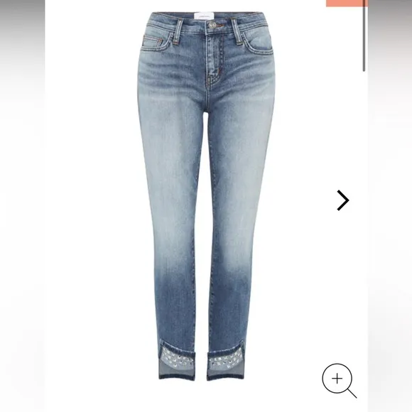 Current/Elliott Turnt Ankle Skinny Stiletto Studded Blue Keeling Jean Size: 28