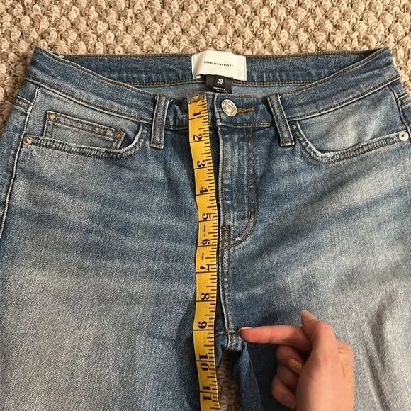 Current/Elliott Turnt Ankle Skinny Stiletto Studded Blue Keeling Jean Size: 28