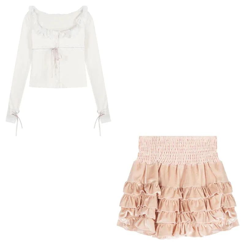 CUTE TOP   SKIRT TWO-PIECE SET  UB98089