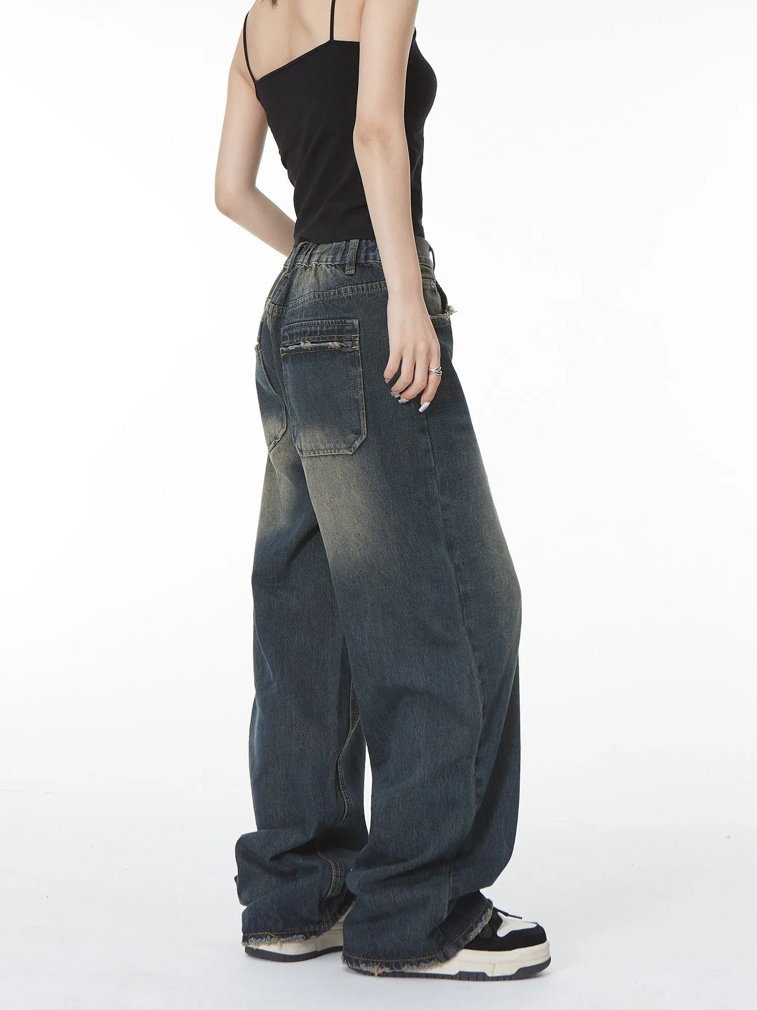 Dark Washed Baggy Jeans