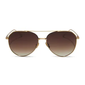 Dash - brushed gold coffee gradient sunglasses