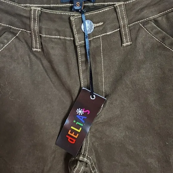 dELia*s / DOLLSKILL Brown Mid Rise Wide Leg Denim Jeans Size Small NWT