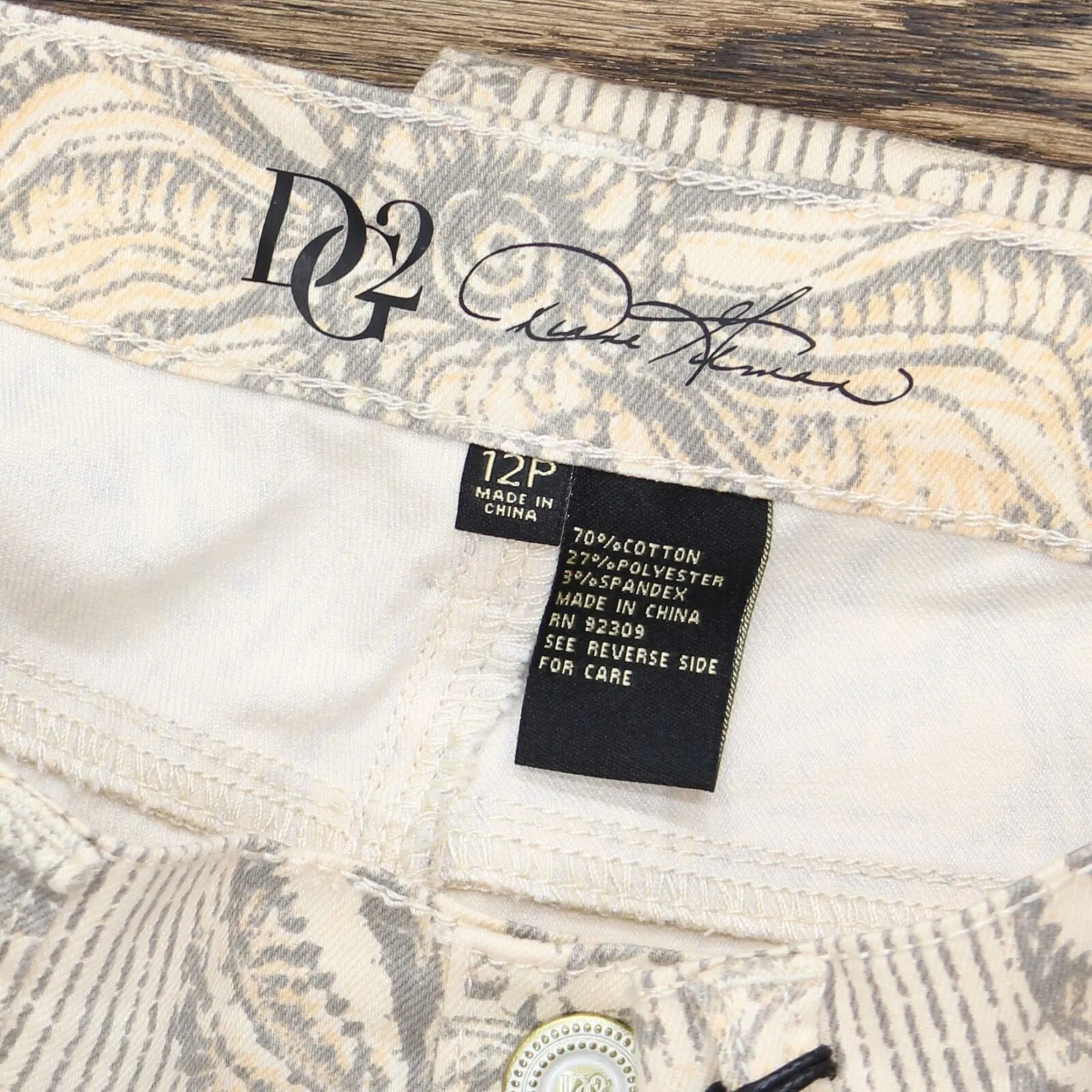 DG2 by Diane Gilman Petite Classic Stretch Printed Flare Jean