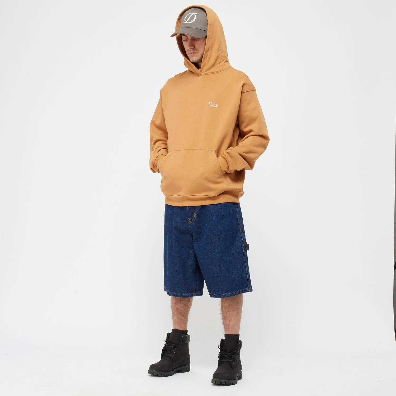 Dime Men Classic Small Logo Hoodie Almond