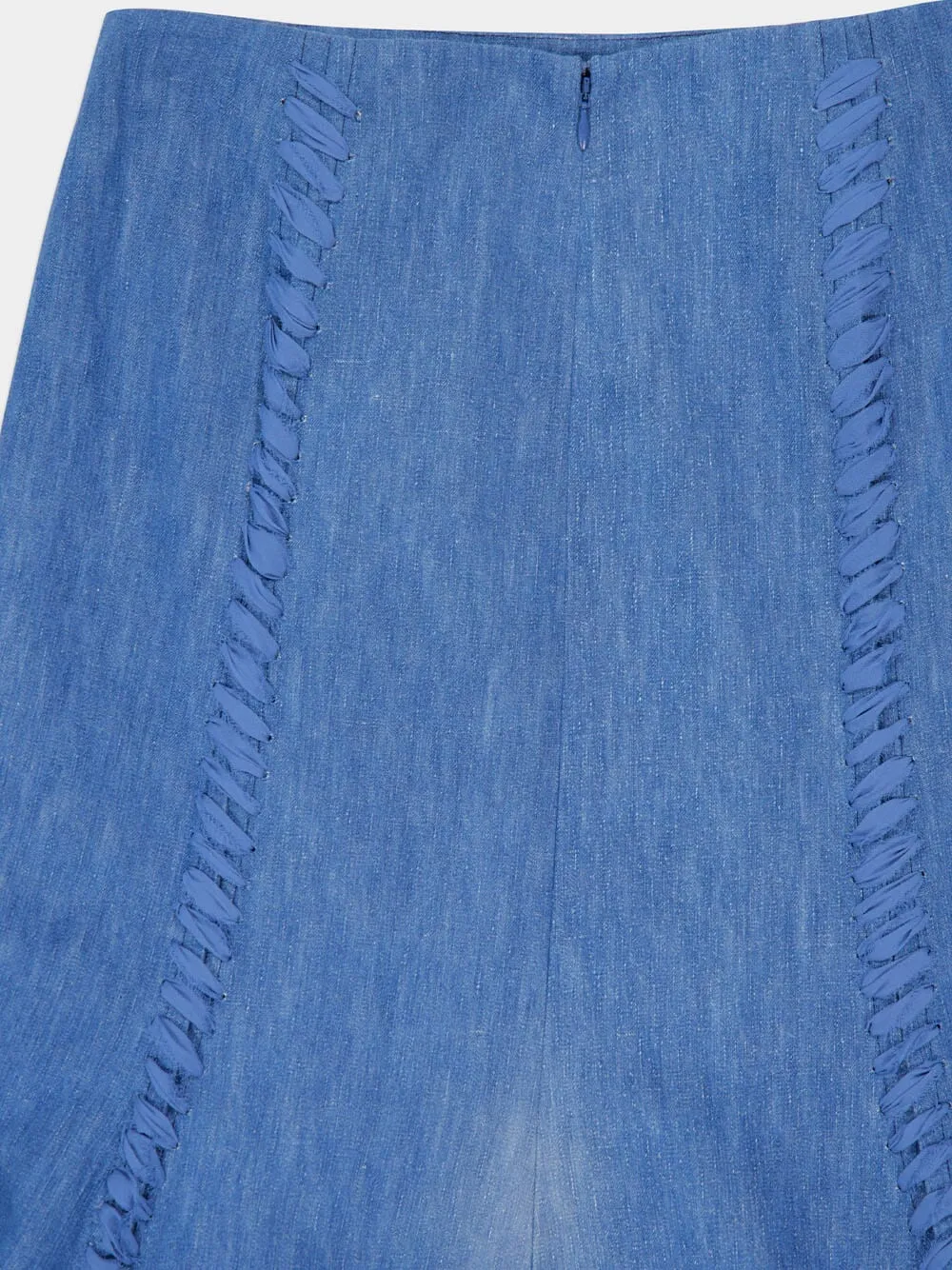 Dion Light Blue Denim Maxi Skirt