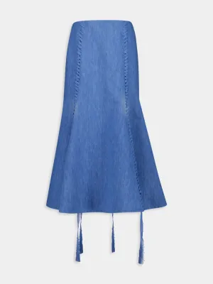Dion Light Blue Denim Maxi Skirt