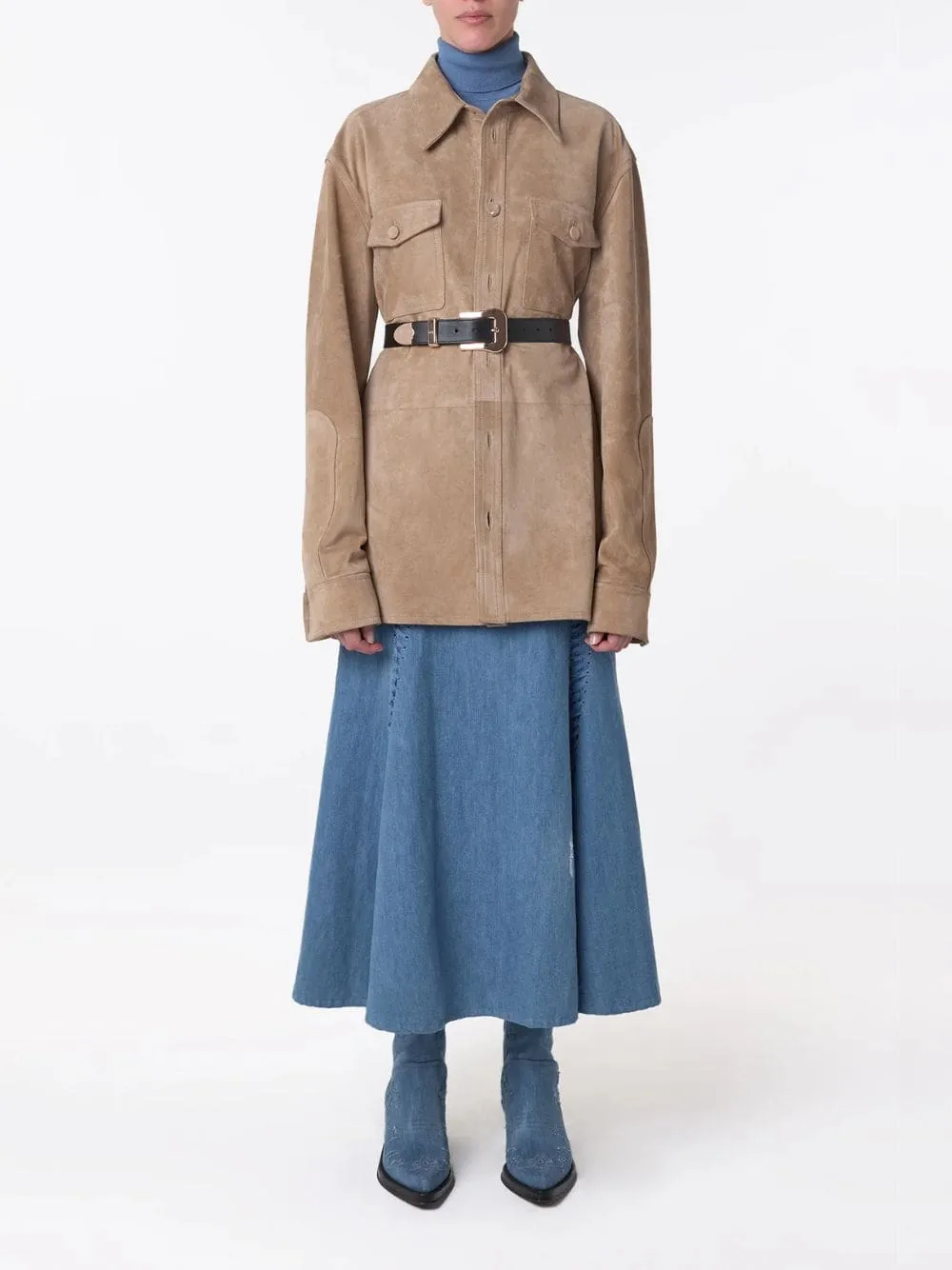 Dion Light Blue Denim Maxi Skirt