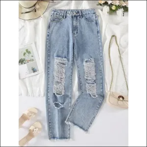 Distressed Raw Hem Jeans: Because Life's too Short for Boring Pants! 😂👖