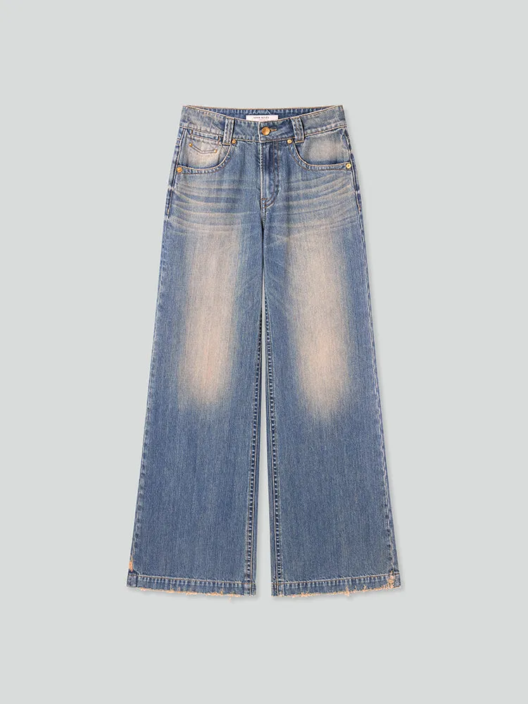 Distressed Wide Leg Jeans