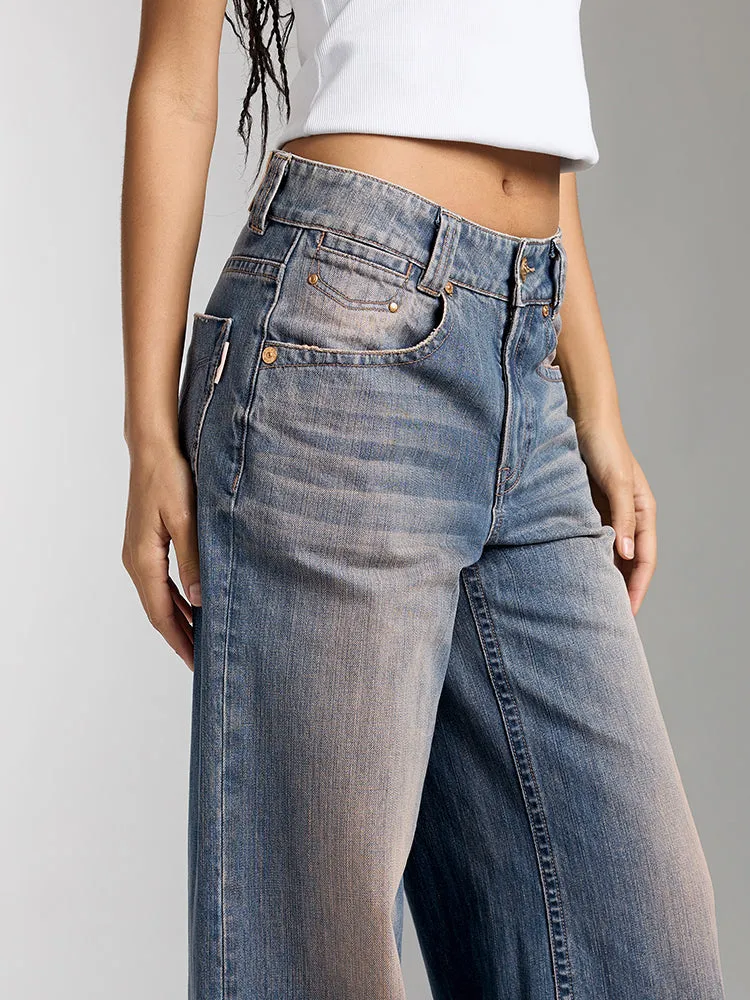 Distressed Wide Leg Jeans