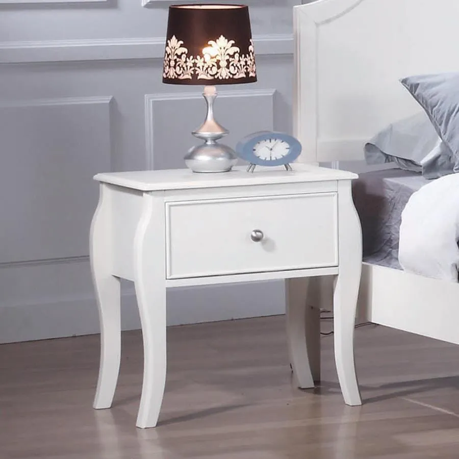 Dominique Twin 4PC Panel Bed Set White - SETT4P400561