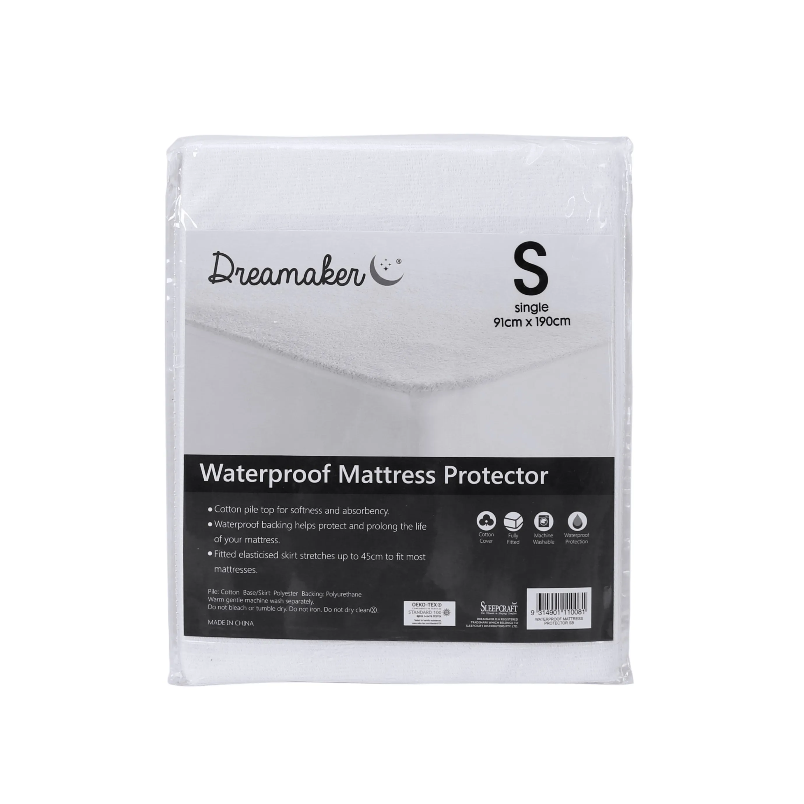 Dreamaker Waterproof Fitted Mattress Protector