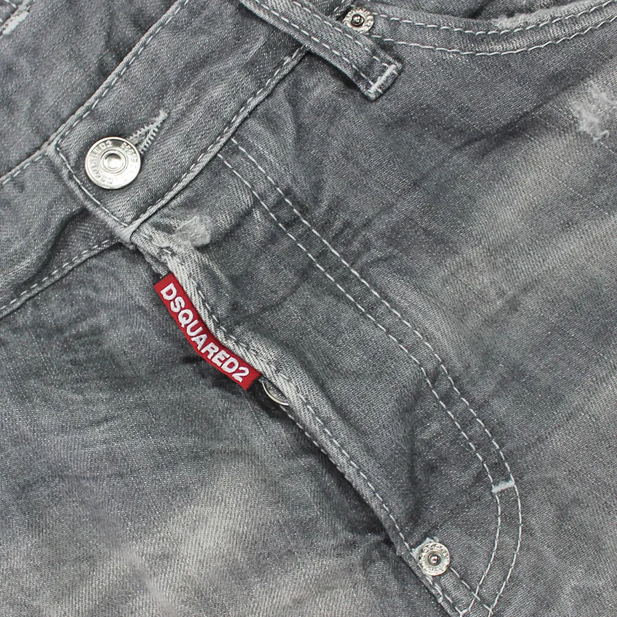 DSQUARED2 - Distressed Cool Guy Slim Jeans in Grey