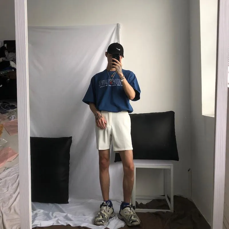 Elastic Band Suit Shorts