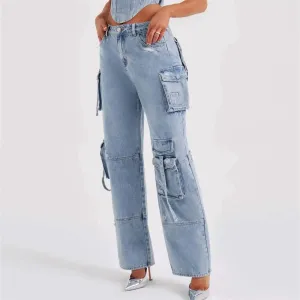 Elena | Cargo Jeans | Functional Fashion | Solid Denim