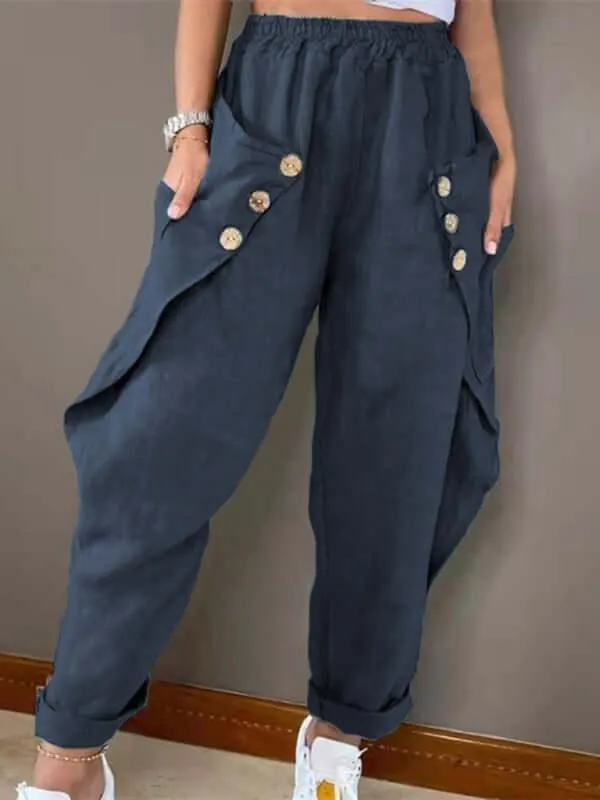 Elfreda - Large Pockets Cargo Pants