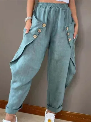 Elfreda - Large Pockets Cargo Pants