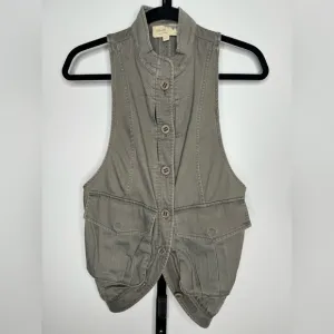 Elizabeth &amp; James Women's Olive Green Military Vest - Effortless Style