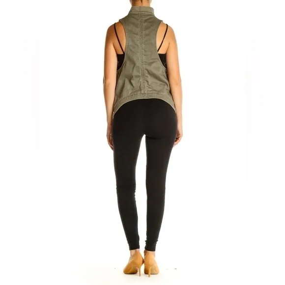 Elizabeth &amp; James Women's Olive Green Military Vest - Effortless Style