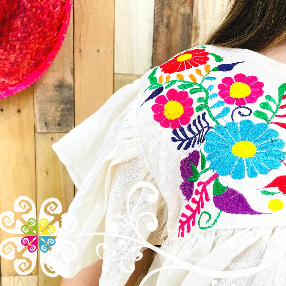 Embroider Plus Size Top - Short Flutter Sleeve