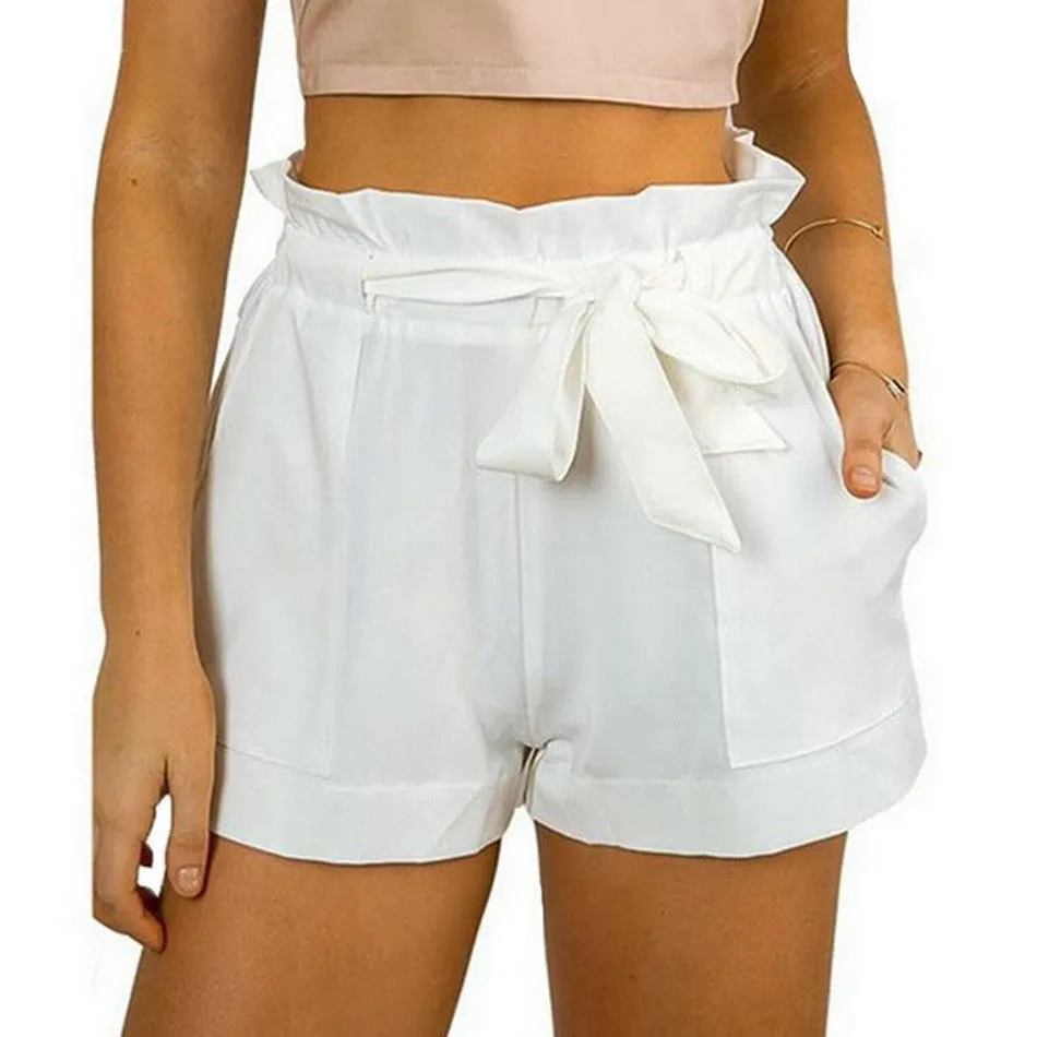 Fashion Women Casual Shorts Design Patchwork Plus Size High Waist Shorts Loose Fashionable Shorts female With Belt
