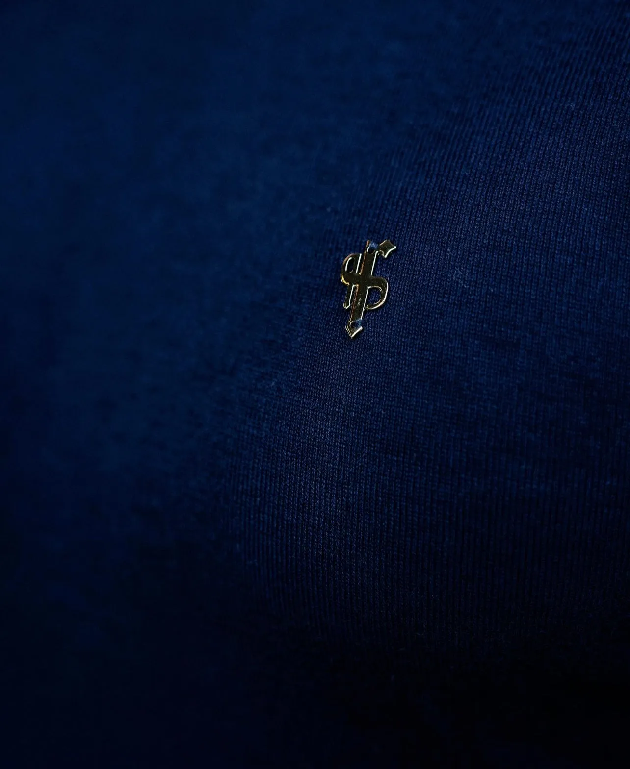 Father Sons Classic Navy Crew Neck Knitted Jumper with Metal Decal - FSN088